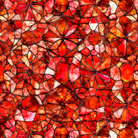 Red Mosaic Blender Lumenique 44"/45" Cotton Fabric Per Yard