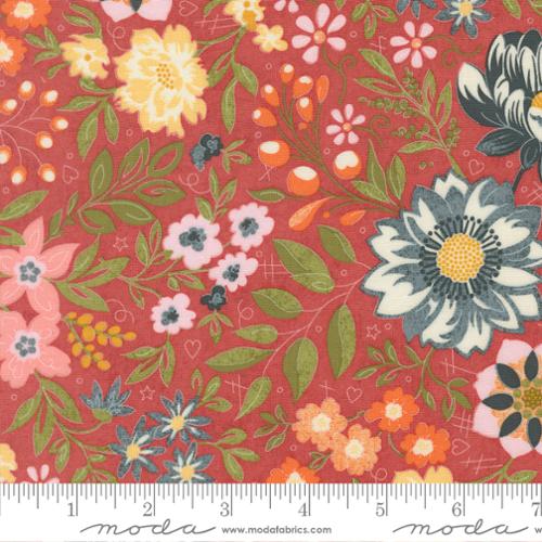 Rosy Fieldrush Covent 44"/45" Cotton Fabric Per Yard