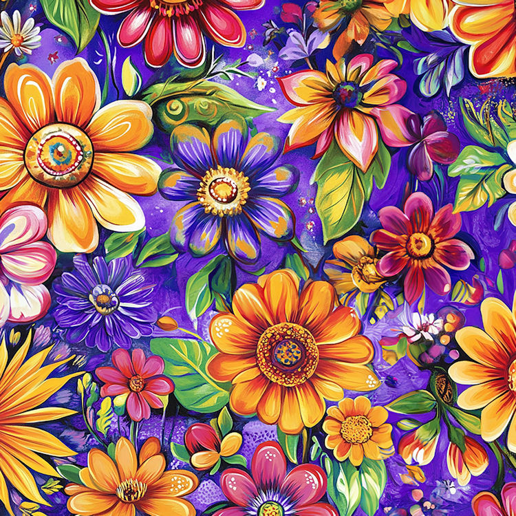 Royal Garden Quilt Back - Groovy Garden 108" wide Fabric per yard