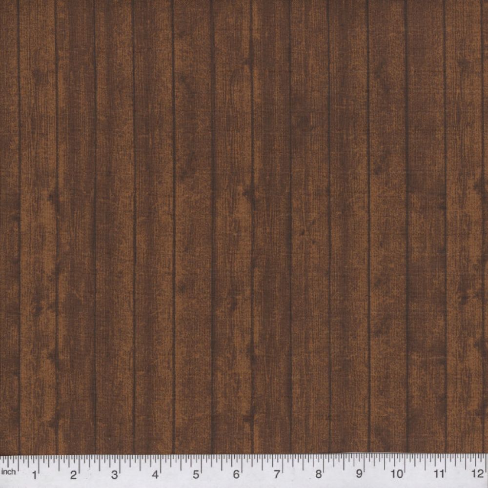 Rust Wood Planks 45" wide Fabric per yard