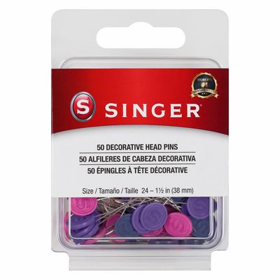 Pins - Singer Decorative Head Pins Size 24 1-1/2in