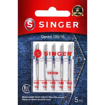 Needles Singer Machine Denim 100/16 5-pack