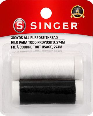 Thread Singer All-Purpose 300yd White & Black Card
