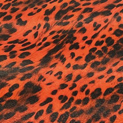 Faux Leather Wavy Leopard- Black/Red 18 in x 54 in