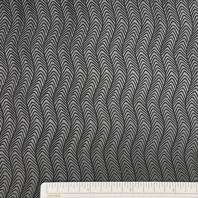 Faux Leather-Geometric Wave Black 18 in x 54 in