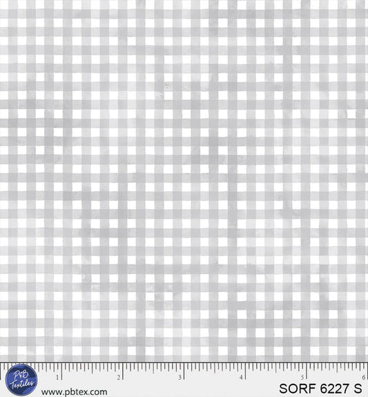 Sorbet Flannel Grey Gingham Cotton 44" / 45" Fabric per yard