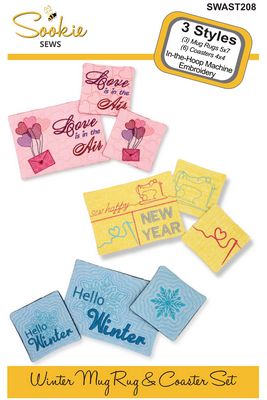Winter Mug Rug & Coaster Set In-the-Hoop