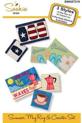 Summer Mug Rug & Coaster Set In-the-Hoop