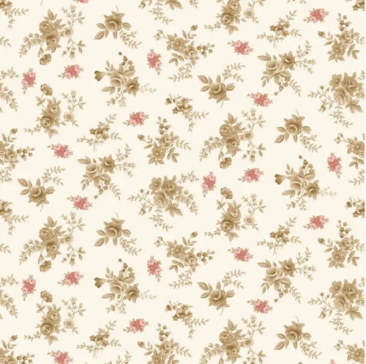 Natural Sunwashed Romance Ditsy Floral Cotton Wideback Fabric per yard