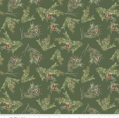 RB Pinecones Green - Holiday Spirit