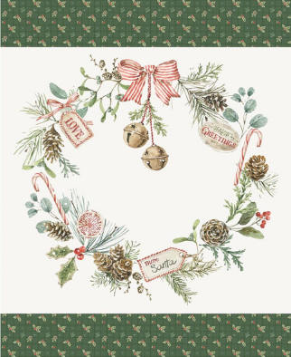 RB Wreath Panel Season's Greetings - Holiday Spirit