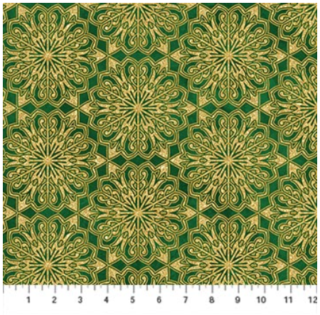 NC Medallions Green Multi O' Christmas Tree Shimmer 28959M-74