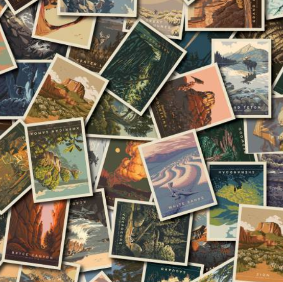 RB Postcards Toss Multi - National Parks