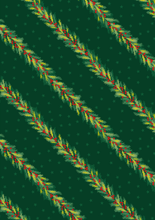 LI Spruce Garland Christmas Green Christmas in Bluebell Wood