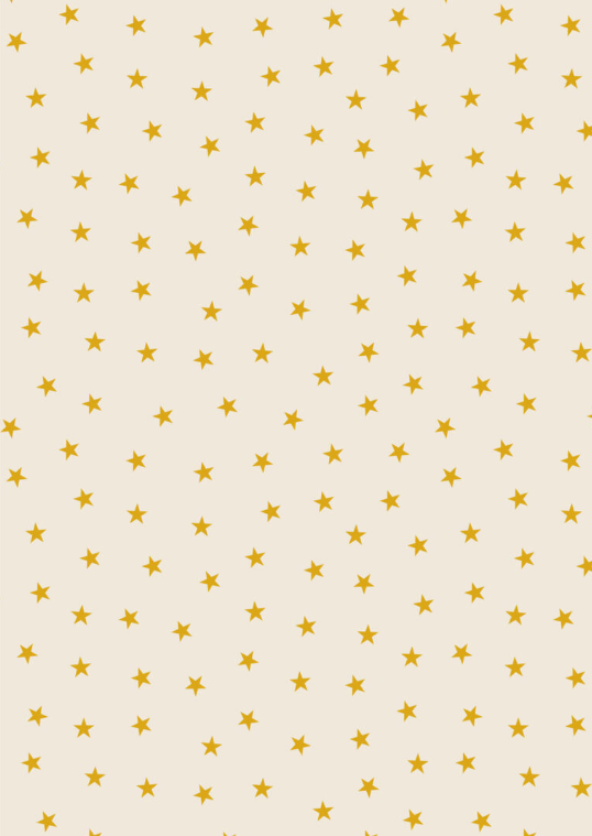 LI Gold Stars Cream Christmas in Bluebell Wood