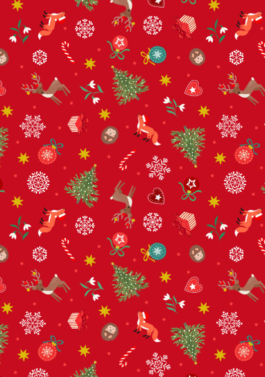 LI Scattered Festive Red Christmas in Bluebell Wood