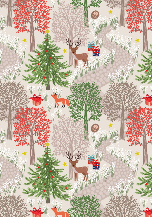 LI Main Cream Christmas in Bluebell Wood