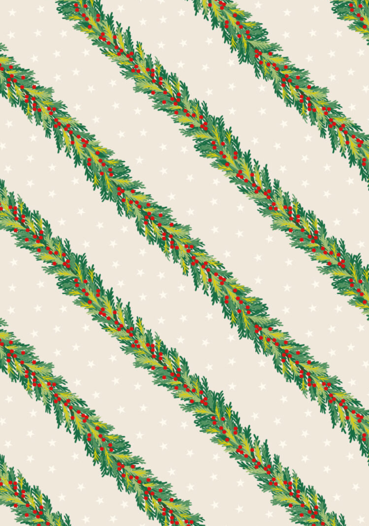 LI Spruce Garland Cream Christmas in Bluebell Wood