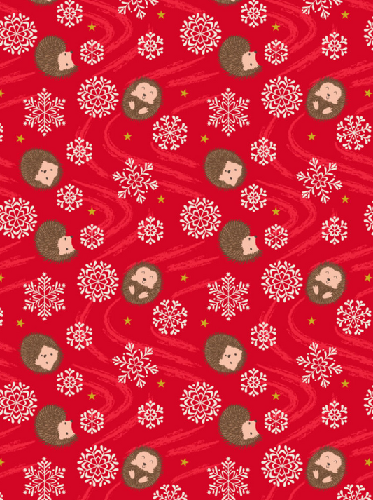 LI Snowflake Hedgehog Red Christmas in Bluebell Wood