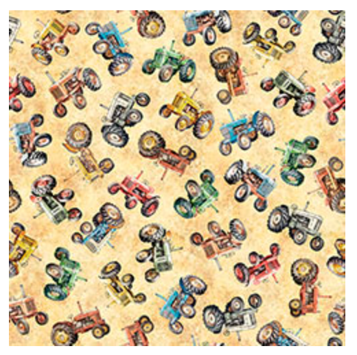 Marigold Tractors Lil Farmers Cotton 44"/45" Fabric Per Yard