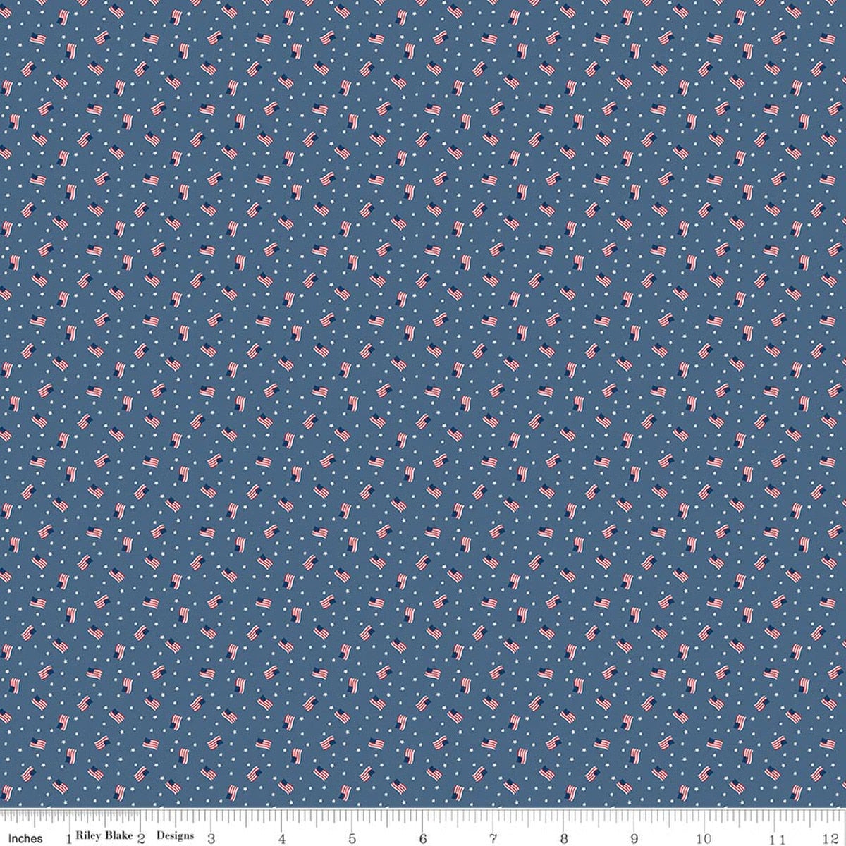 Seasonal Basics Grand Ol' Flag Denim 44"/45" Cotton Fabric Per Yard