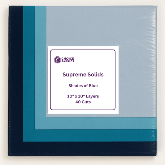 Supreme Solids - 10" Squares - Shades of Blue (40 Squares)