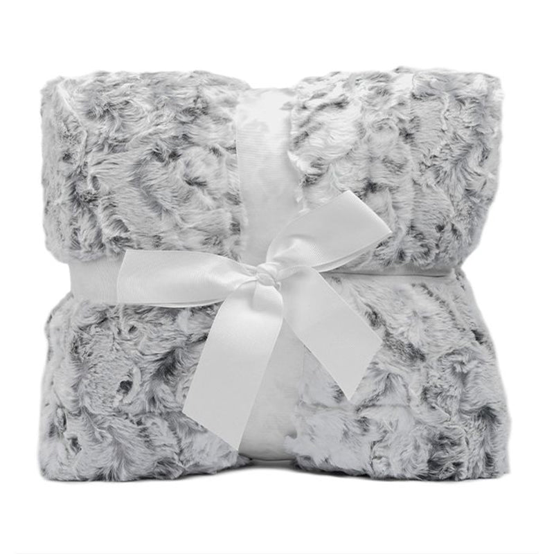 Black Signature Luxe Cuddle Snowy Owl Blanket 60" x 72"