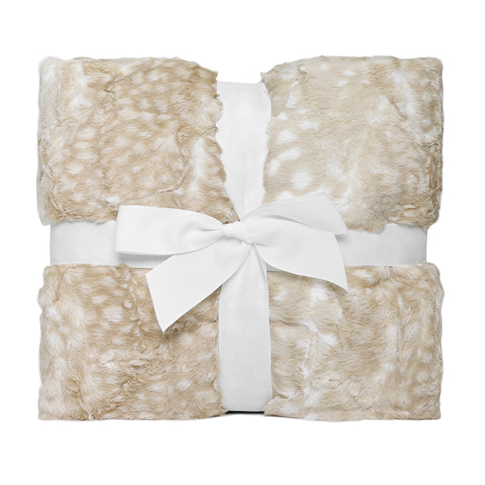 Beige Signature Luxe Cuddle Fawn Blanket 60" x 72"
