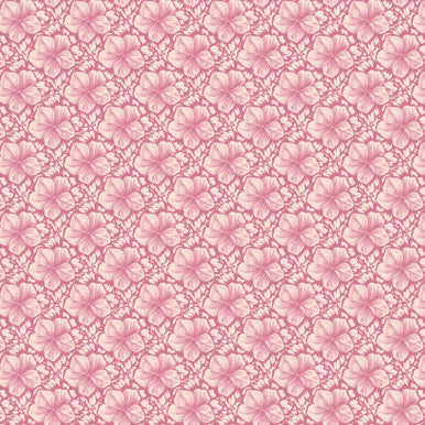 Small Texture Flower - Pink Fluttering Florals Cotton 43"/44" Fabric Per Yard