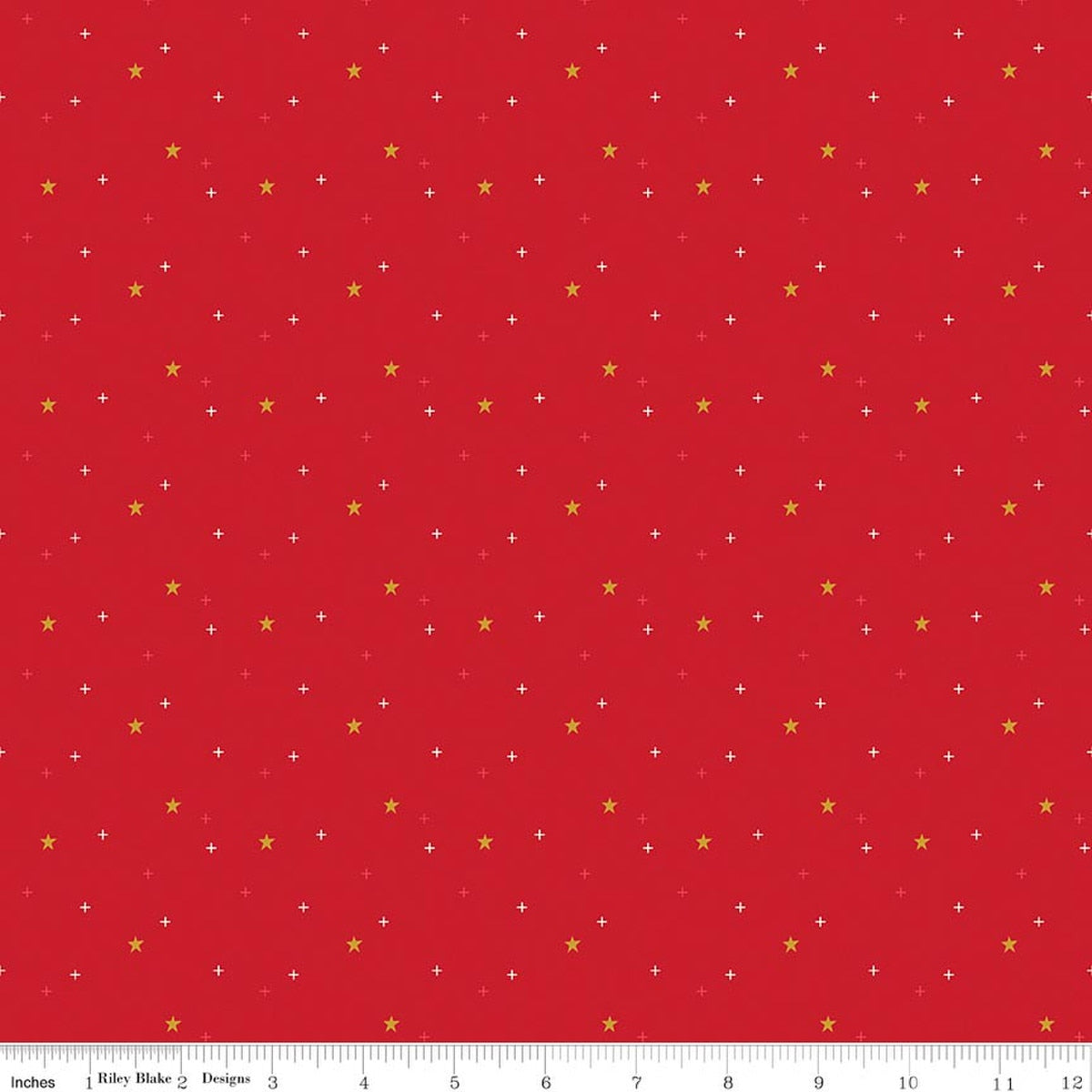 Sparkler Star Schoolhouse 44"/45" Cotton Fabric Per Yard