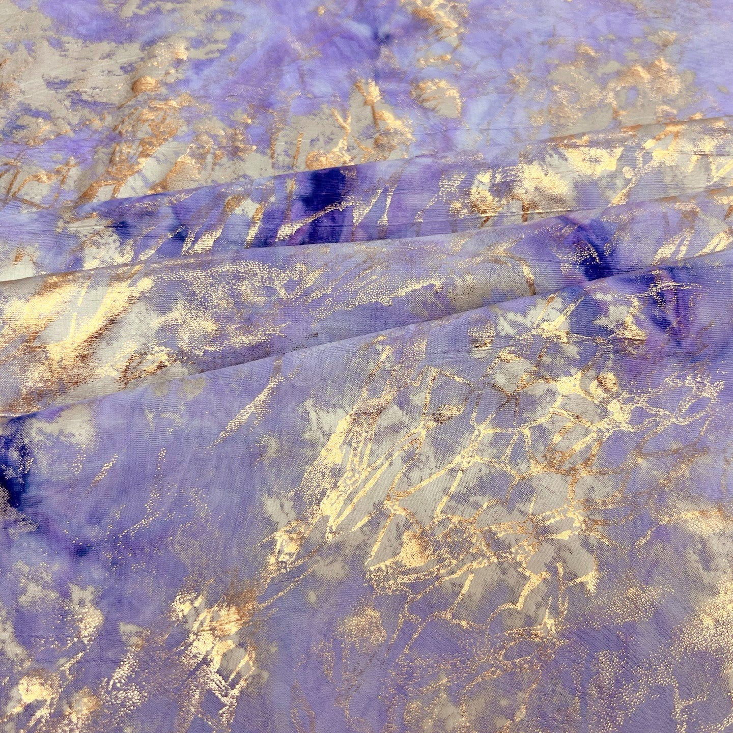 Squall Foiled Tie Dye Spandex Fabric | Blue Moon Fabrics