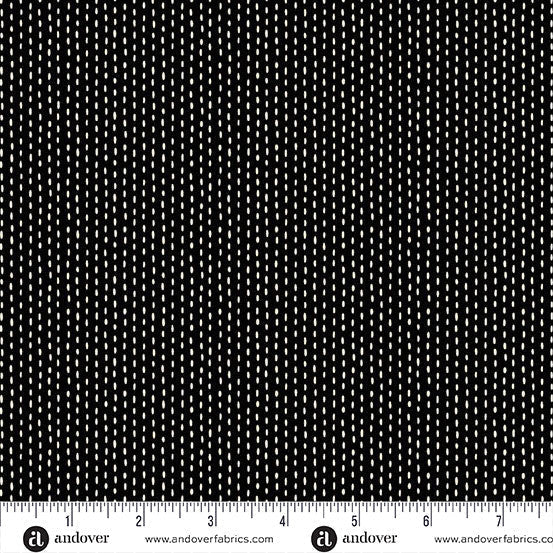 Stitch Line Black Nightfall 44"/45" Cotton Fabric Per Yard