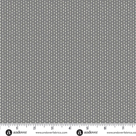Stitch Line Gray Nightfall 44"/45" Cotton Fabric Per Yard