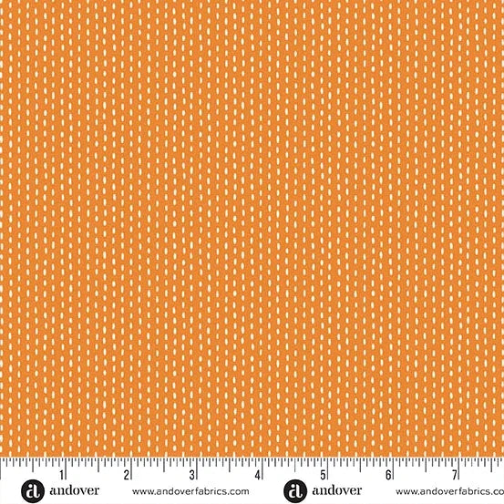 Stitch Line Orange Nightfall 44"/45" Cotton Fabric Per Yard