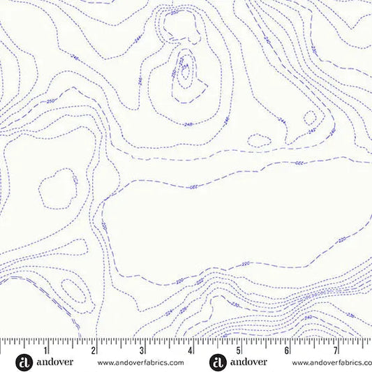 Sun Print Whisper Pond Topography 44"/45" Fabric Per Yard