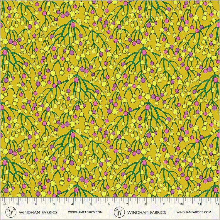 Sunshine Huckleberry Chartreuse High Density Cotton 44"/45" Fabric Per Yard