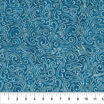 Swirls II Blue Cotton Wideback Fabric (1 1/8 yard pack)