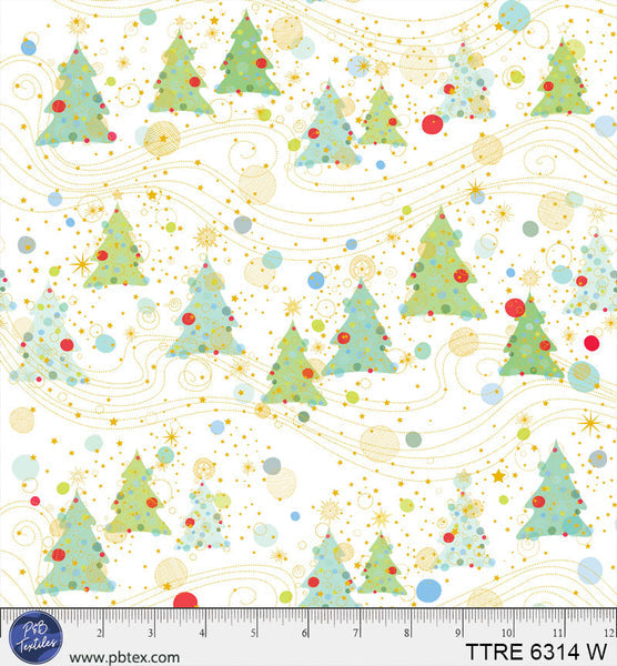 Turnowsky Treasures Winter Fields Allover White 44"/45" Cotton Fabric Per Yard