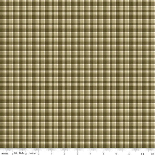 The Awe of Autumn Plaid Green 43"/44" Fabric Per Yard