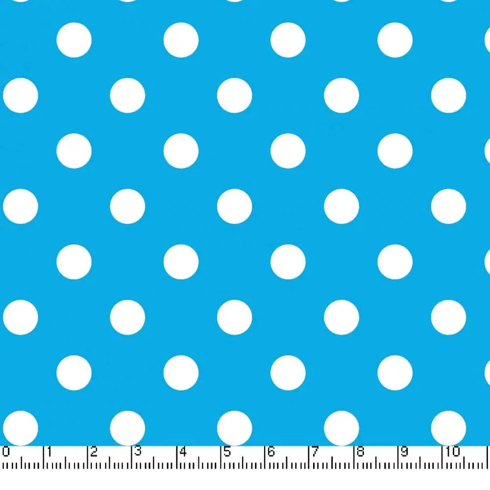 Turquoise Big Dots 45" wide Fabric per yard