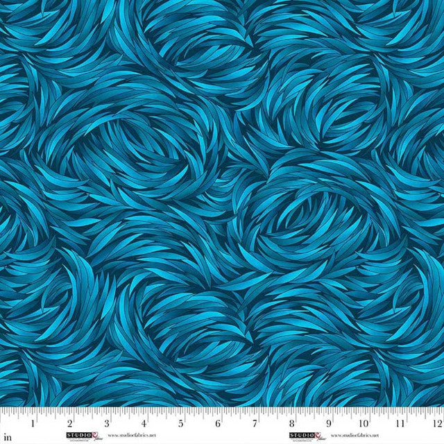 Turquoise Tempest 108" Cotton Quilt Fabric Per Yard