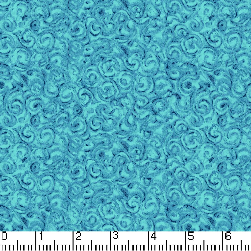 Turquoise Twister 45" Wide Cotton Fabric (7/8 yard pack)