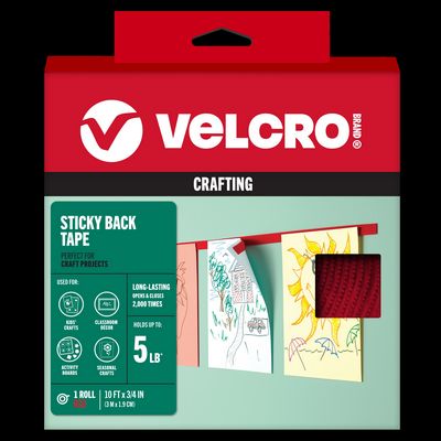 VELCRO Brand Sticky Back 10ft x 3/4in tape. Red