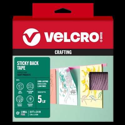 VELCRO Brand Sticky Back 10ft x 3/4in tape. Pink