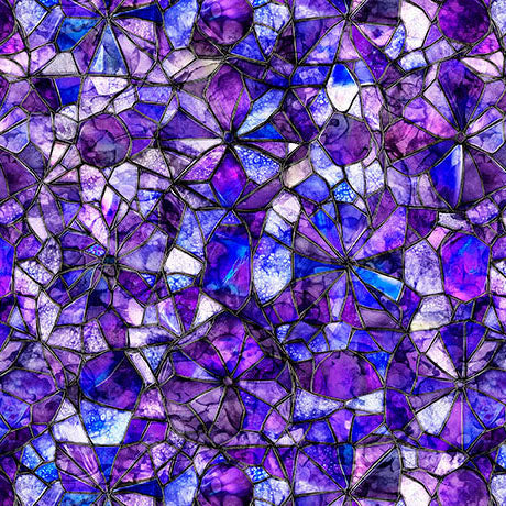 Violet Mosaic Blender Lumenique 44"/45" Cotton Fabric Per Yard