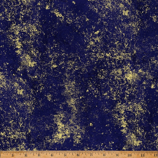 Brilliance Basics Deep Blue Gold 44"/45" Fabric per Yard