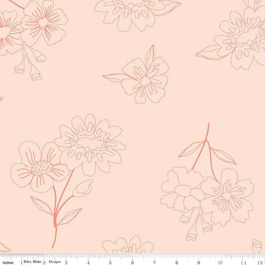 Pink Blush Springs in Town Wideback Fabric Per Yard