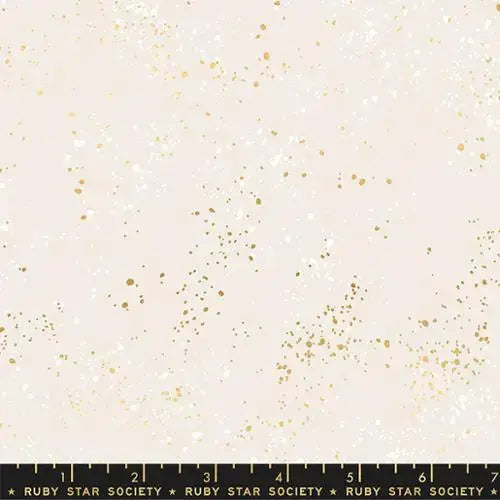 White Gold Speckled Metallic Cotton Wideback Fabric (1 7/8 yard pack)
