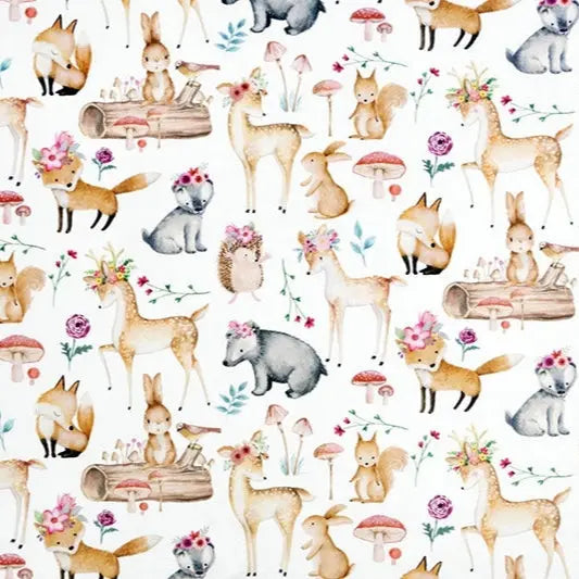 White Sweet Darlings Digital Cuddle Snow Fabric - ( 7/8 Yard Pack )