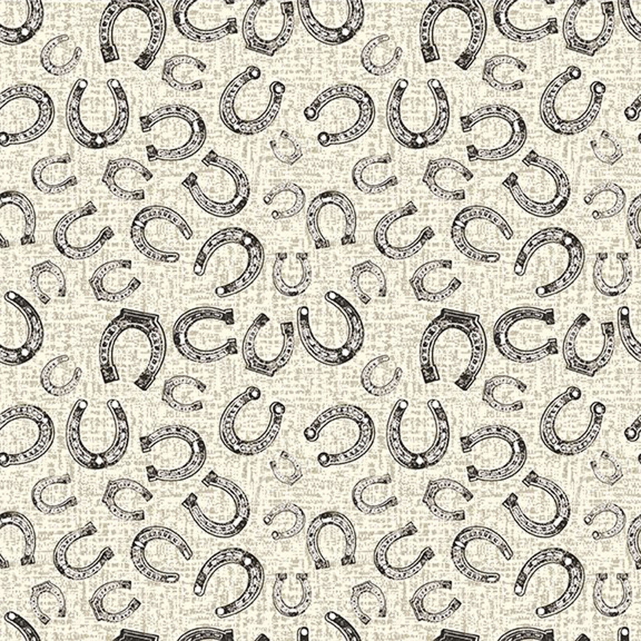 White & Cream Southwest Minis Horseshoe 44/45" Cotton Fabric Per Yard